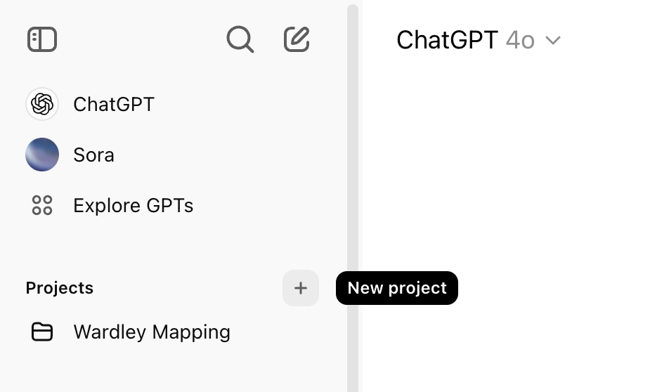 Creating a new project in ChatGPT